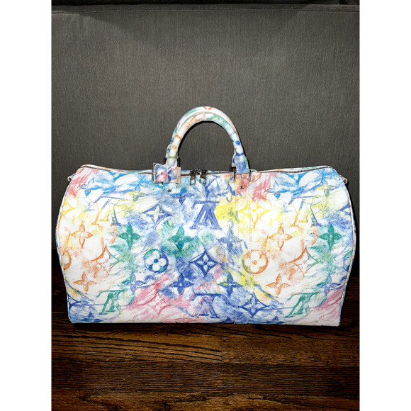 Louis Vuitton Keepall Bandouliere 50 Pastel Multicolor Duffle Weekend Travel Bag - Picture 7 of 13